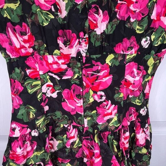 Vintage Silk Form Fitting Dress Floral Size 4 - Picture 10 of 14